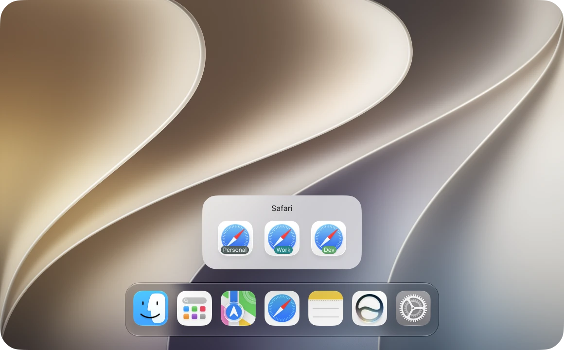 DockSpark switching Safari profiles from the Mac Dock
